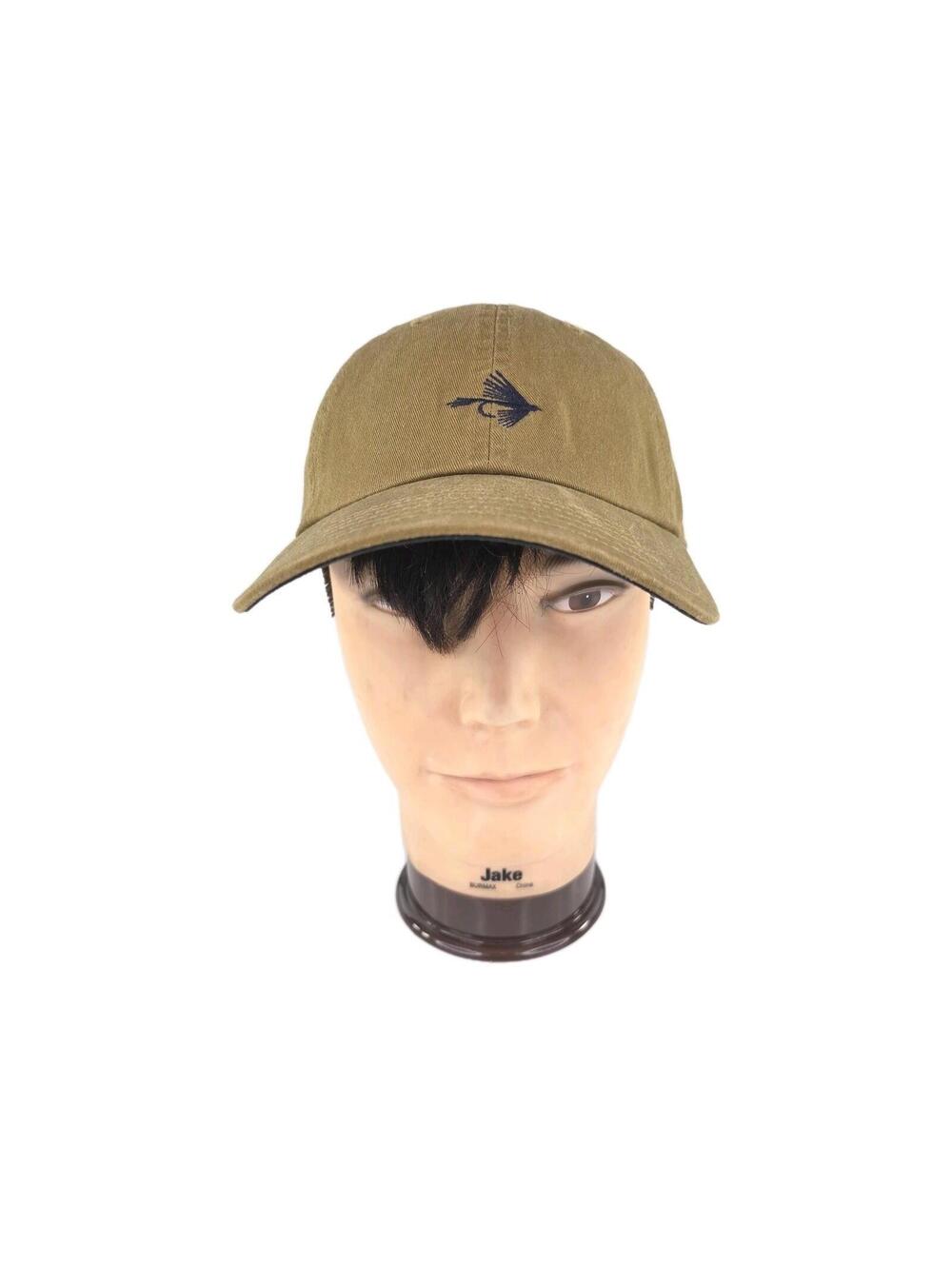Orvis Embroidered Fly Waxed Cotton Ball Cap One Size Strap Back Tan Brown Hats